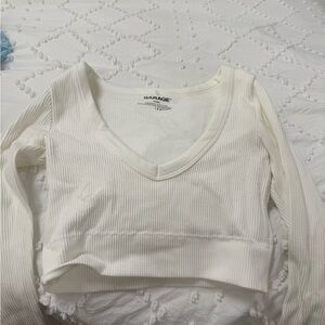 Garage Women's White Ribbed Crop Top
